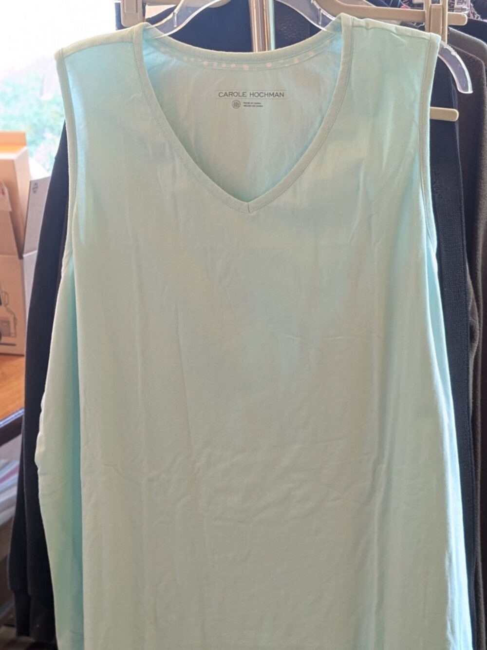 Carole Hochman Teal 100% Cotton Pajama Tank Top - New Without Tags